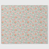 Papier Cadeau Vintage Parfait Roses rose et pêche (Plat)