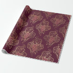 Papier Cadeau Vintage Paris Bourgogne Rouge et Or Vin<br><div class="desc">Papier d'enveloppement vintage de vin rouge bordeaux.</div>