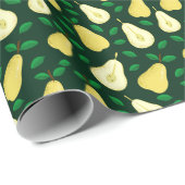 Papier Cadeau Vintage Pear Botanique : Vert clair (Coin rond)