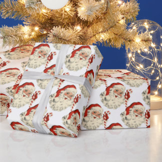 Papier Cadeau Vintage Père Noël avec Sucre de canne.