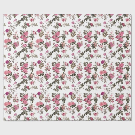 Papier Cadeau Vintage Pink Roses (Plat)