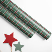 Papier Cadeau Vintage Plaid Christmas Wrapping Paper - Sage