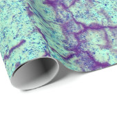 Papier Cadeau Vintage Purple Turquoise Grunge Texture (Coin rond)