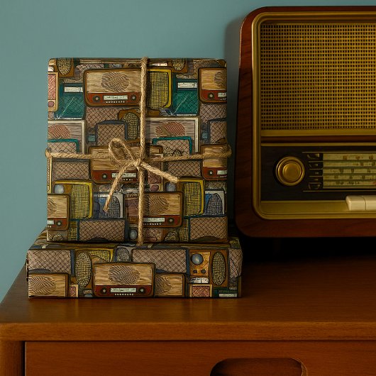 Papier Cadeau Vintage Radios