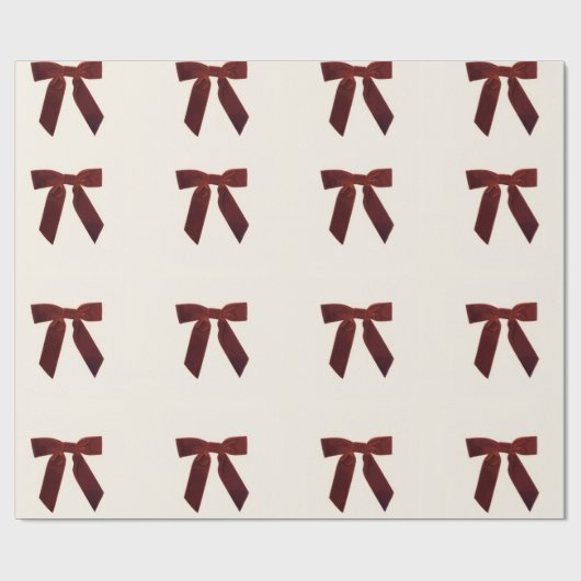 Papier Cadeau Vintage Red Bow Wrapping Paper (Plat)