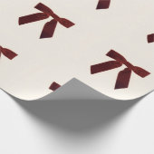 Papier Cadeau Vintage Red Bow Wrapping Paper (Coin)