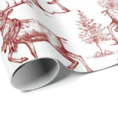 Papier Cadeau Vintage Red Christmas (Coin rond)