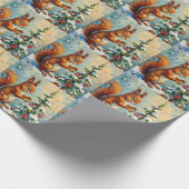 Papier Cadeau Vintage Red Squirrel Pine Tree Christmas (Coin)