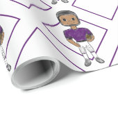 Papier Cadeau vintage retro football player (Coin rond)