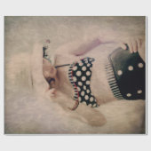 Papier Cadeau Vintage Retro Girl Polka Dot Bikini (Plat)