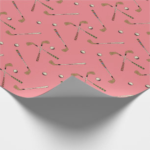 Papier Cadeau Vintage Retro Golf Club Golf Balls Motif