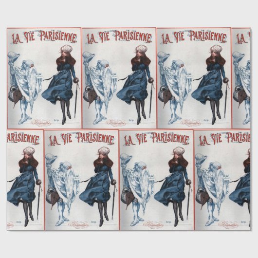 Papier Cadeau Vintage Retro Paris (Plat)