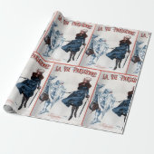 Papier Cadeau Vintage Retro Paris (Déroulé)