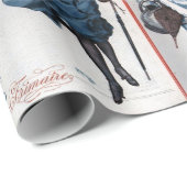 Papier Cadeau Vintage Retro Paris (Coin rond)