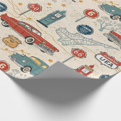 Papier Cadeau Vintage Road Trip Pattern (2) (Coin)