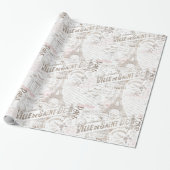 Papier Cadeau Vintage Romance Collage rose ID226 (Déroulé)