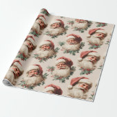 Papier Cadeau Vintage Santa Claus (Déroulé)