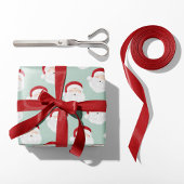 Papier Cadeau Vintage Santa Claus Mint