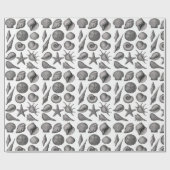 Papier Cadeau Vintage Seashell Ocean Nature Sketch Pattern (Plat)