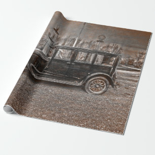 Papier Cadeau Vintage Sepia Vieux Vieux-Rustiques Sepia Vieux-No