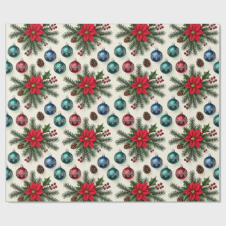 Papier Cadeau Vintage Style Retro Holiday Gift Wrap