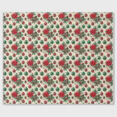 Papier Cadeau Vintage Style Retro Holiday Gift Wrap  (Plat)