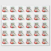 Papier Cadeau Vintage Teddy Bear et poupée Noël (Plat)