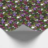 Papier Cadeau Vintage Tiffany Vitrage pourpre Roses (Coin)