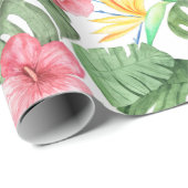 Papier Cadeau Vintage tropical (Coin rond)