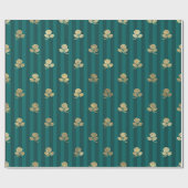 Papier Cadeau Vintage Turquoise et Gold (Plat)