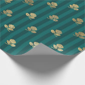 Papier Cadeau Vintage Turquoise et Gold (Coin)