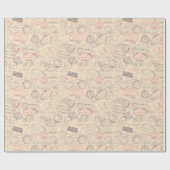 Papier Cadeau Vintage voyage/Timbres (Plat)