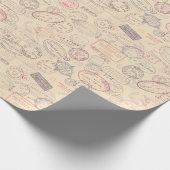 Papier Cadeau Vintage voyage/Timbres (Coin)