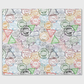 Papier Cadeau Vintage voyage/Timbres (Plat)