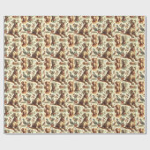 Papier Cadeau Vintage Weimaraner sans fil (Plat)