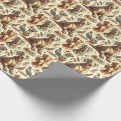 Papier Cadeau Vintage Weimaraner sans fil (Coin)