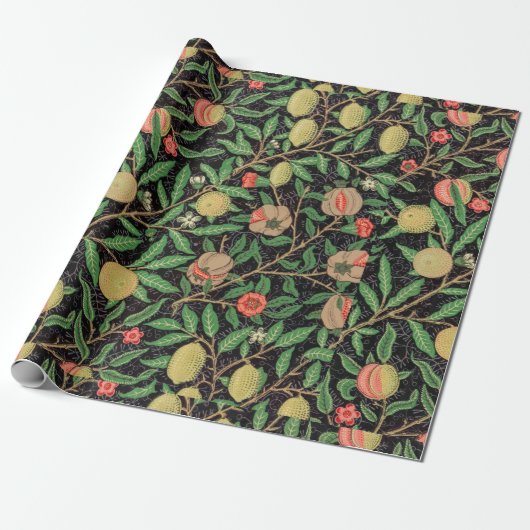 Papier Cadeau Vintage william morris citron (Déroulé)