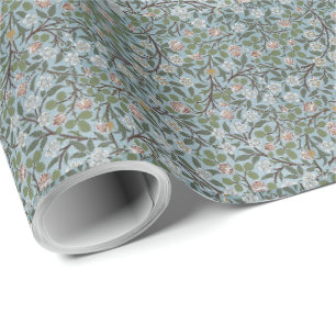 Papier Cadeau Vintage William Morris Fleurs de trèfle rose flor