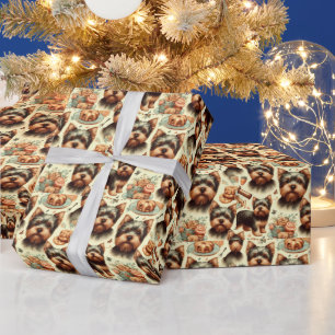 Papier Cadeau Vintage Yorkshire Terrier sans fil