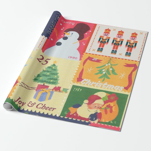 Papier Cadeau VintageChristmas Postal (Déroulé)