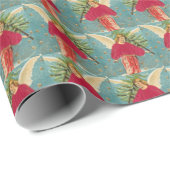 Papier Cadeau Vintages Anges Noël Nativité traditionnelle (Coin rond)