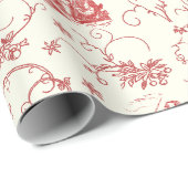 Papier Cadeau Vintages Danse Toile Rouge (Coin rond)