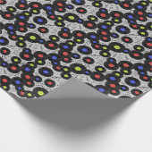 Papier Cadeau Vinyl Records : Music Note Motif (Coin)