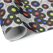 Papier Cadeau Vinyl Records : Music Note Motif (Coin rond)