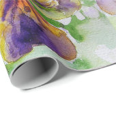 Papier Cadeau Viola violet Fleurs de Pansy Aquarelle (Coin rond)