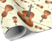 Papier Cadeau Viola Violon Musique Enseignant Musicien (Coin rond)