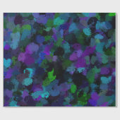 Papier Cadeau Violet, Bleu et Abstrait Noir (Plat)