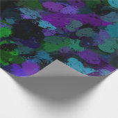 Papier Cadeau Violet, Bleu et Abstrait Noir (Coin)