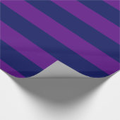 Papier Cadeau Violet, bleu marine, Motif de bandes XL V (Coin)