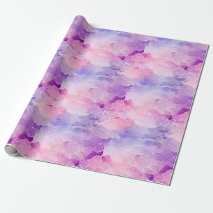 Papier Cadeau Violet, Bleu & Rose Abstrait